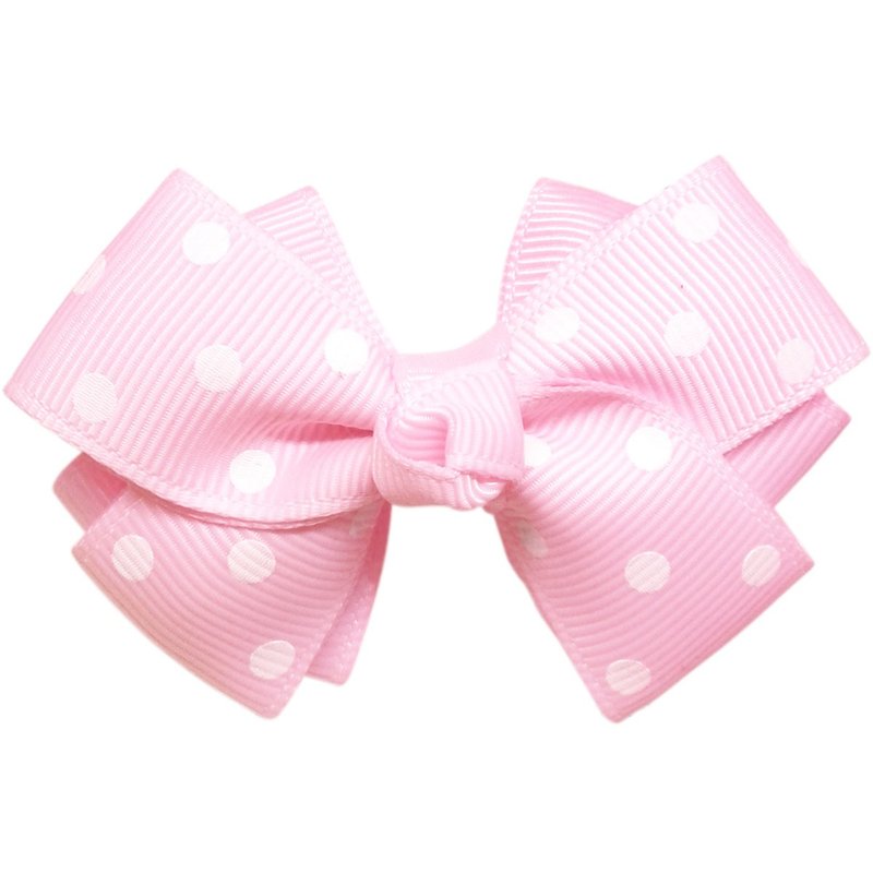 Double-layer two-color water jade little point bow hairpin all-inclusive cloth handmade hair accessories Pinky