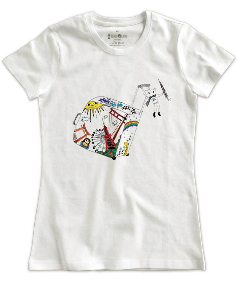 Classic white short-sleeved T-shirt_City Travel (Female M without inventory)
