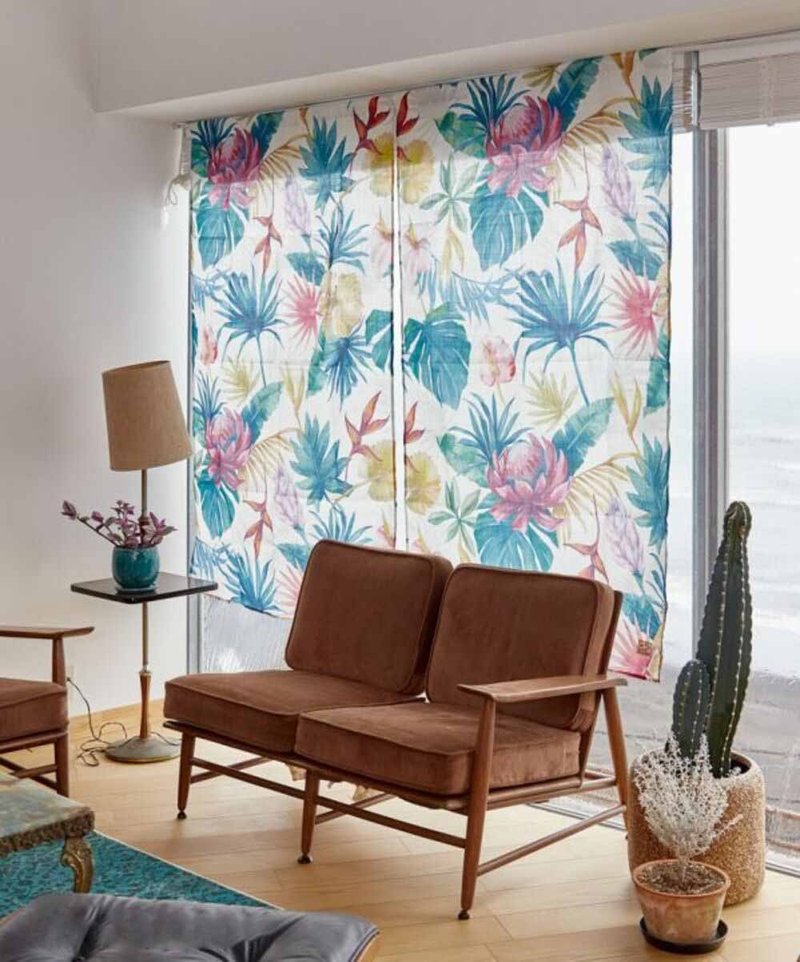 【熱門預購】水彩漆畫風夏威夷窗簾(2色)45WP3355 - 門簾/門牌 - 聚酯纖維