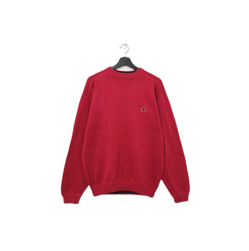 Back to Green-復古毛衣 tommy 正紅針織 ws-33 vintage sweater - 男毛衣/針織衫 - 棉.麻