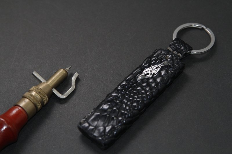 Genuine crocodile leather key chain