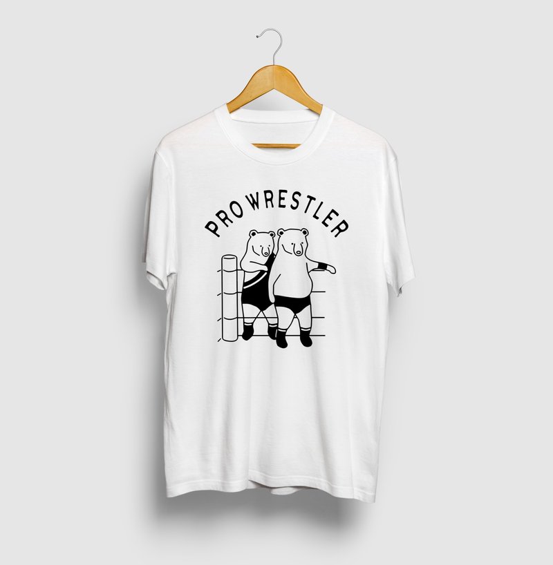 Bear wrestling tag match bear animal illustration college logo T-shirt