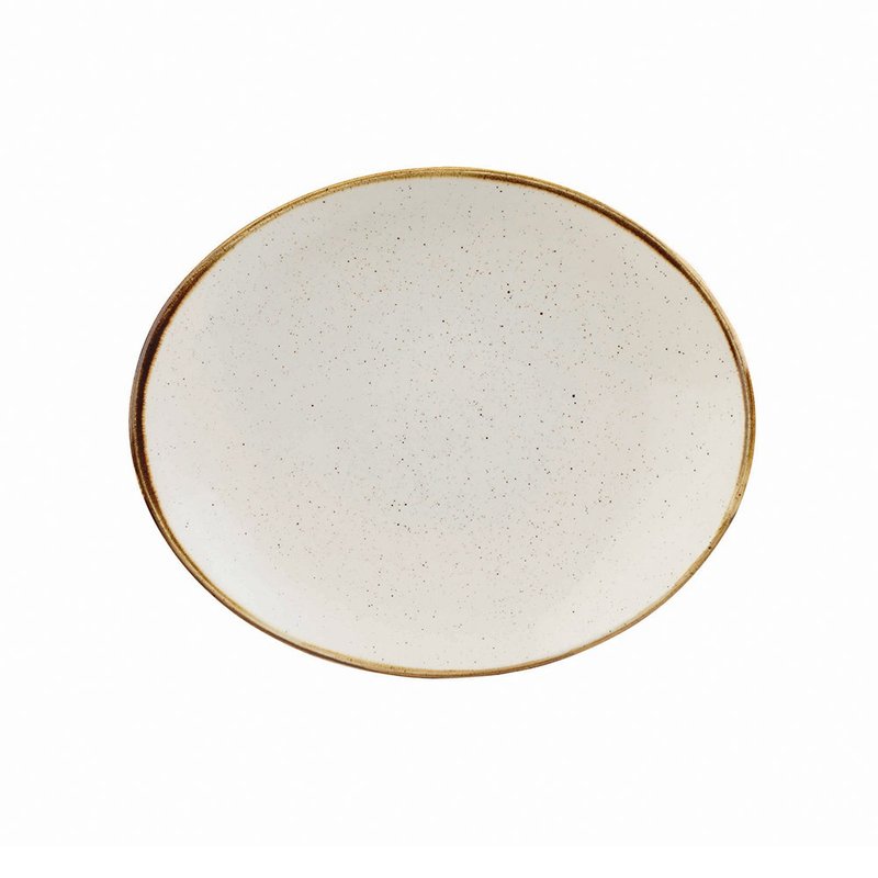 STONECAST Point Collection Series White-Ellipse 20cm Plate