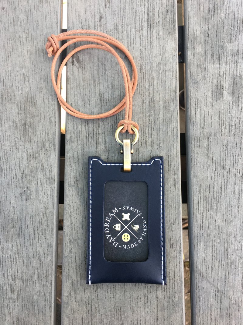 Handmade / card holder / straight / navy