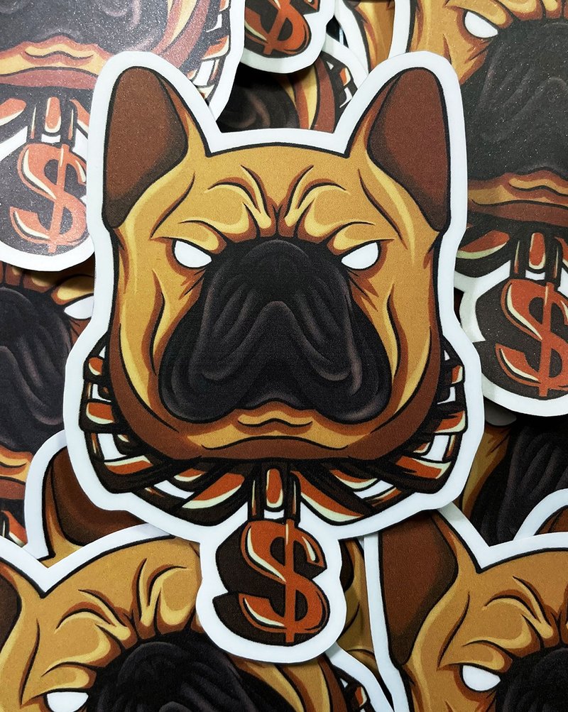 法鬥BOSS 法鬥犬貼紙 法鬥 霧面 厚磅 超耐磨貼紙 防刮 防水貼紙 - 貼紙 - 紙 白色