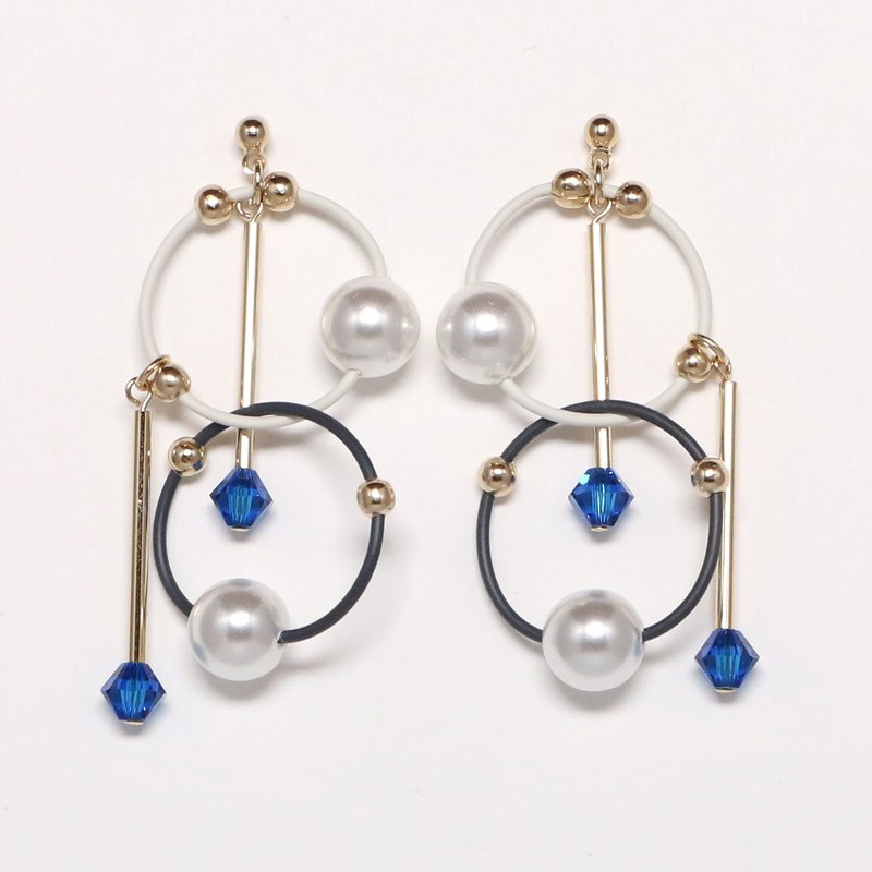 cosmos-summer blue beads earrings · earrings