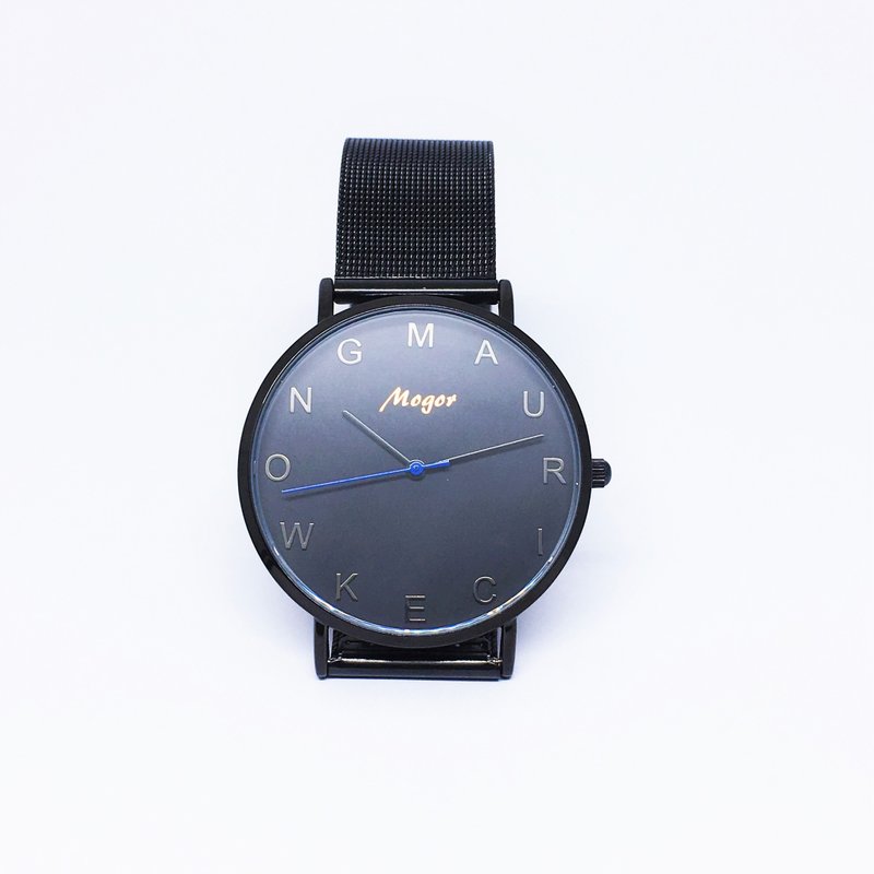 Customized watch - black surface with rose gold