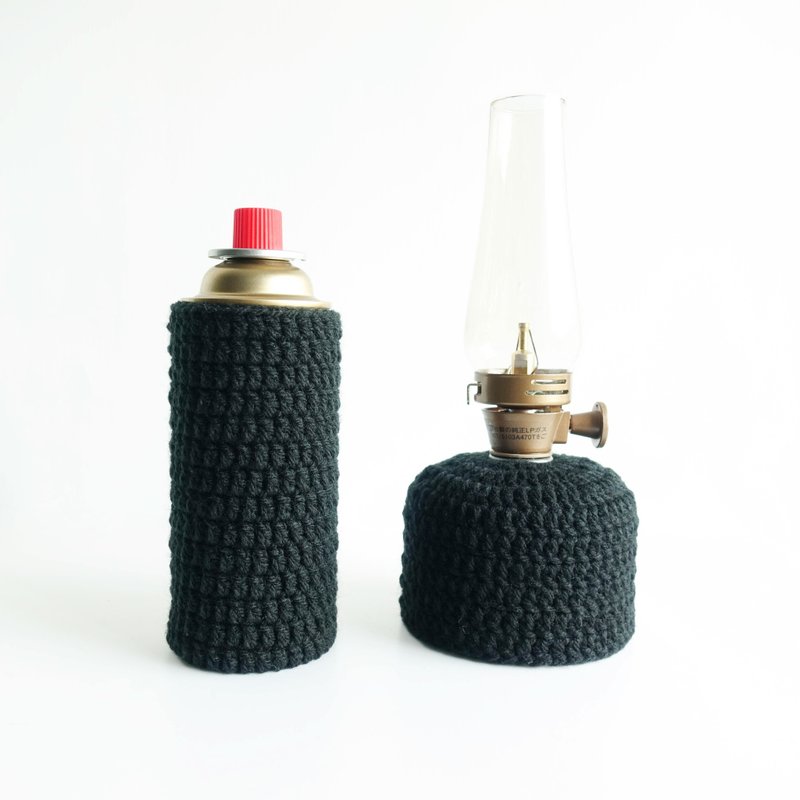 Crochet Camping Gas Canister Cover Warmer size 230 Black