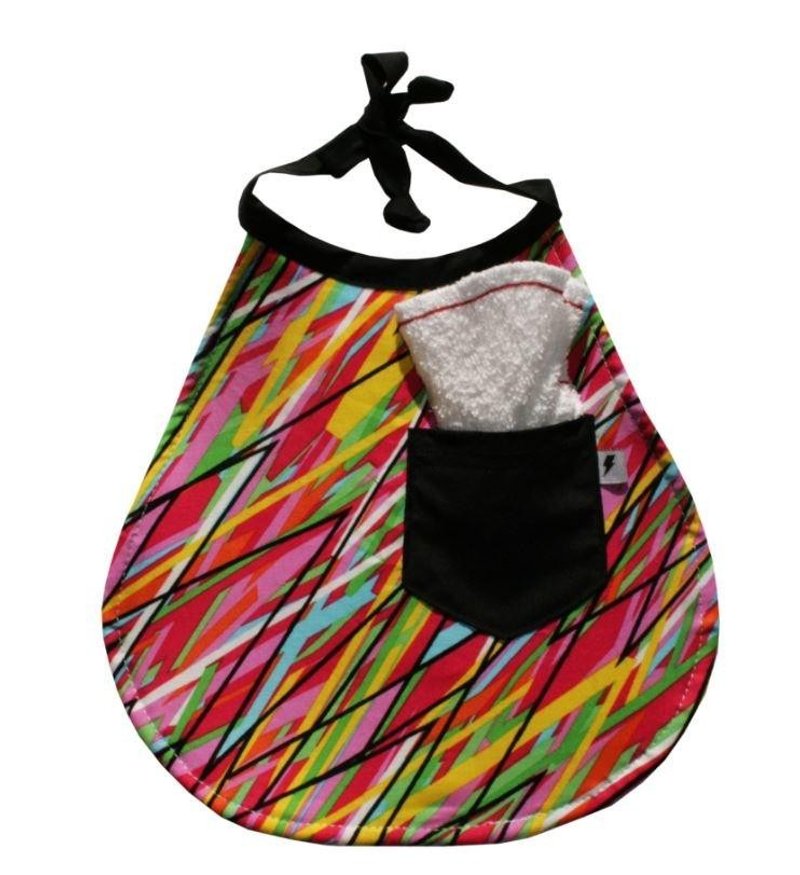 Bright color bi-directional dining bib pocket (with a handkerchief)
