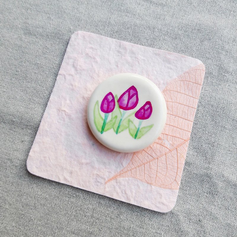 Bio round pin - Tulips