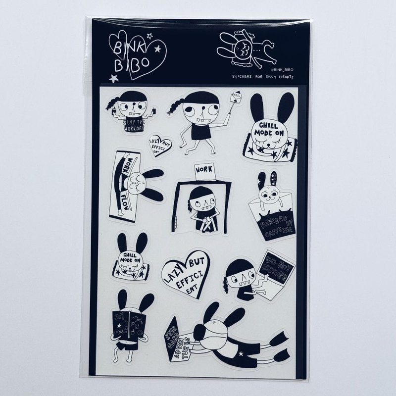 Work Mood Loading-Clear Sticker Sheet - 貼紙 - 紙 透明