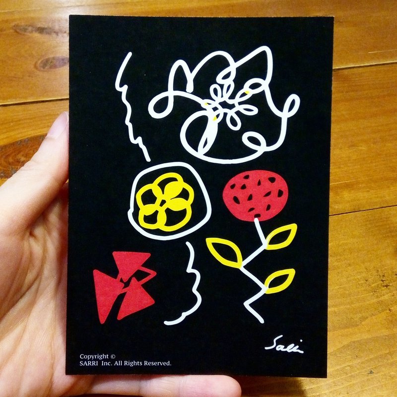 Night Flowers (A3 size posters can be made) Birthday Card Design Coloring Illustrator Picture Card Universal Card Art Love Special Funny Strange Character Strange Cute Taiwan Playable