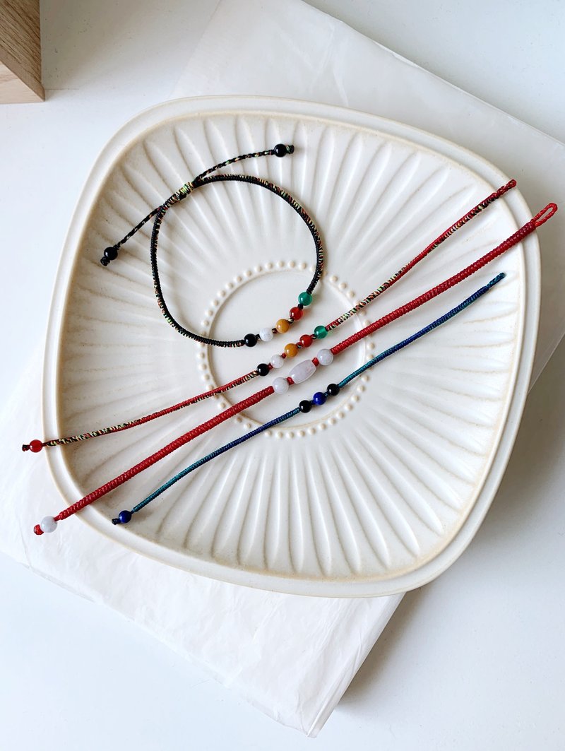 Jade hand made wax line bracelet red line to increase good luck pray for lucky rope jade purify the soul