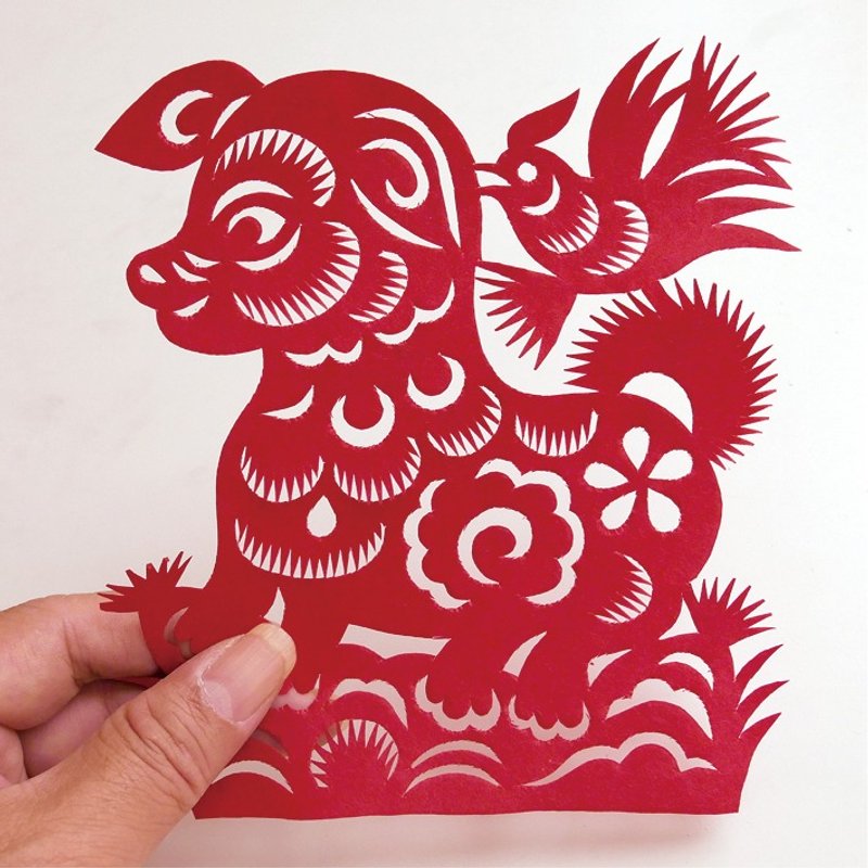 Happy dog paper-cut go22
