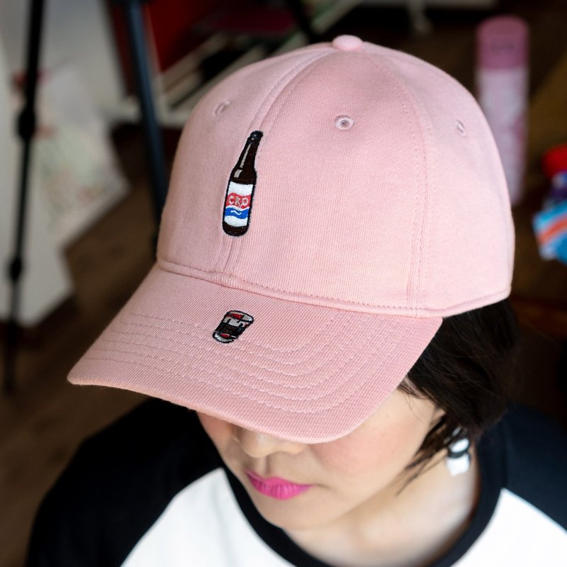 Fun embroidery baseball cap pink neutral adjustable happy cola old Shanghai glass culture