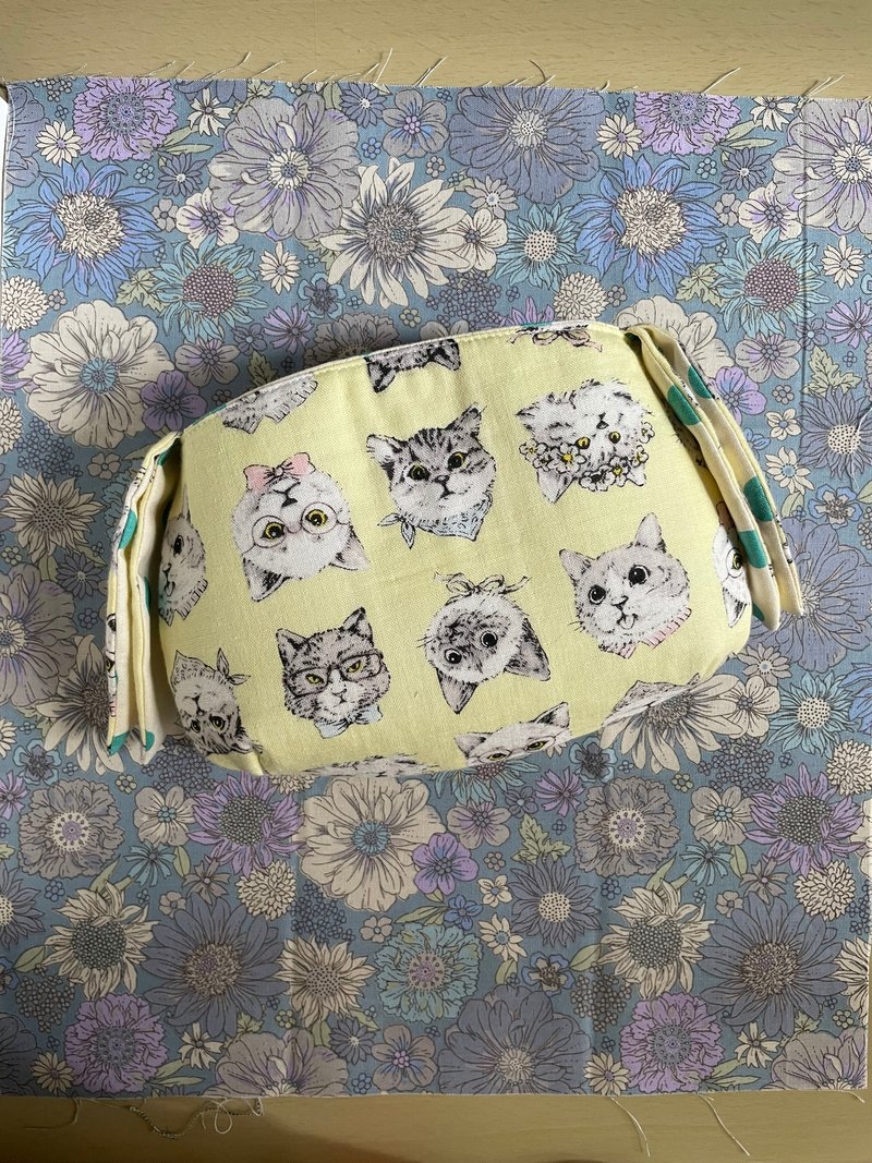 Longchamp 網袋專用內袋 - 化妝包/收納袋 - 棉.麻 黃色