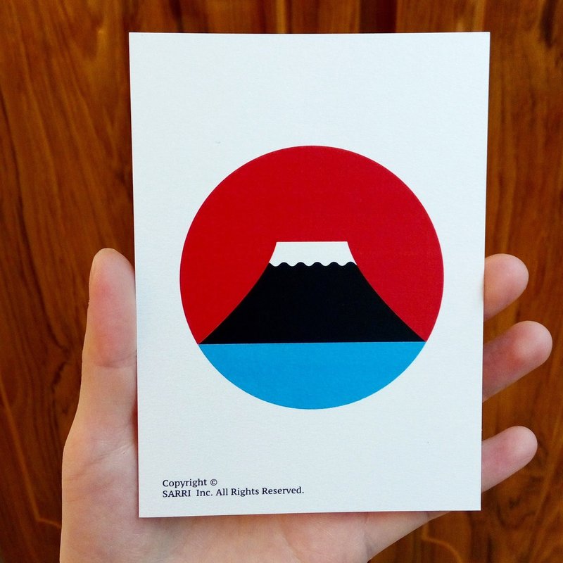 "Mount Fuji" postcard birthday card design coloring illustration card this card universal card art art modern lover love special fun strange weird cute taiwan yellow fun funny eye-catching tide art sequins flash cool hyun different famous brand f