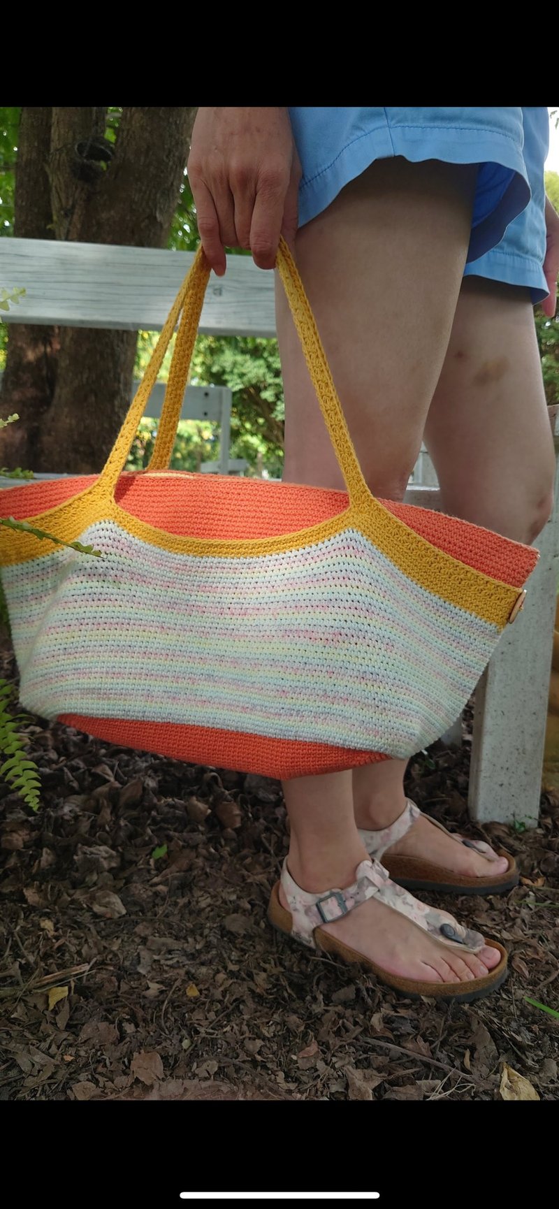 秋分~白露秋分相半肩背側背編織袋 - 側背包/斜背包 - 棉.麻