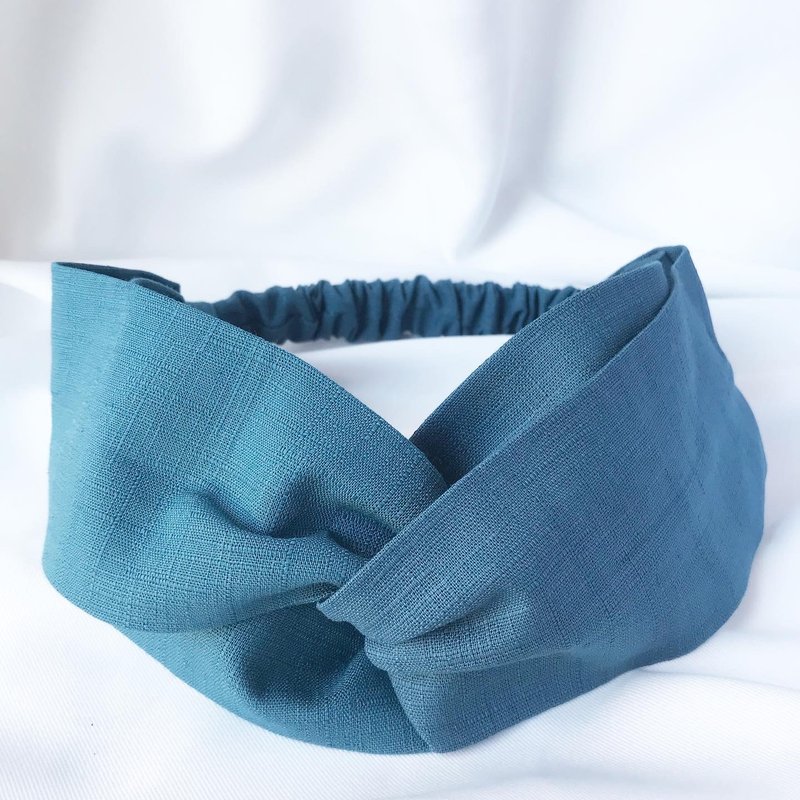 Plain cross hair band - Navy