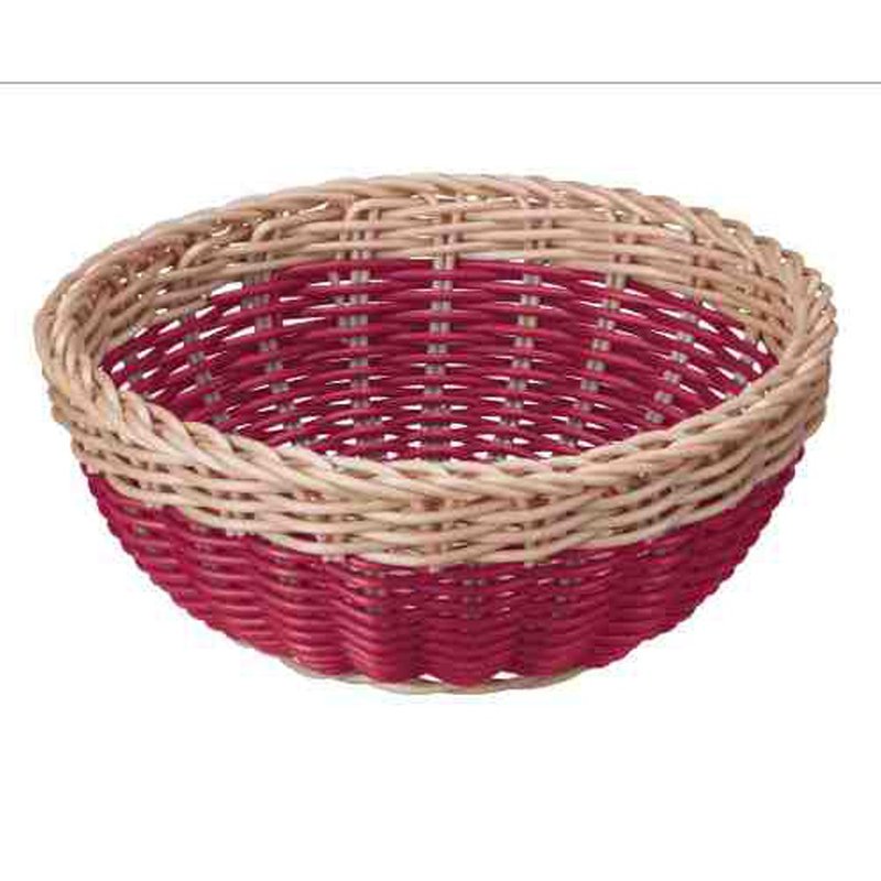 CB Japan Latin Series Washable Basket Round Rattan-Two-Tone Brown