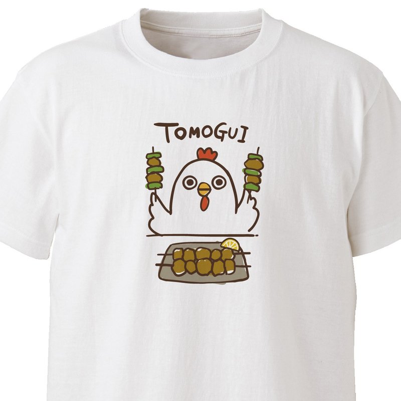 ともぐい(鳥)【ホワイト】ekot Tシャツ イラスト-タカ【笹川ラメ子】