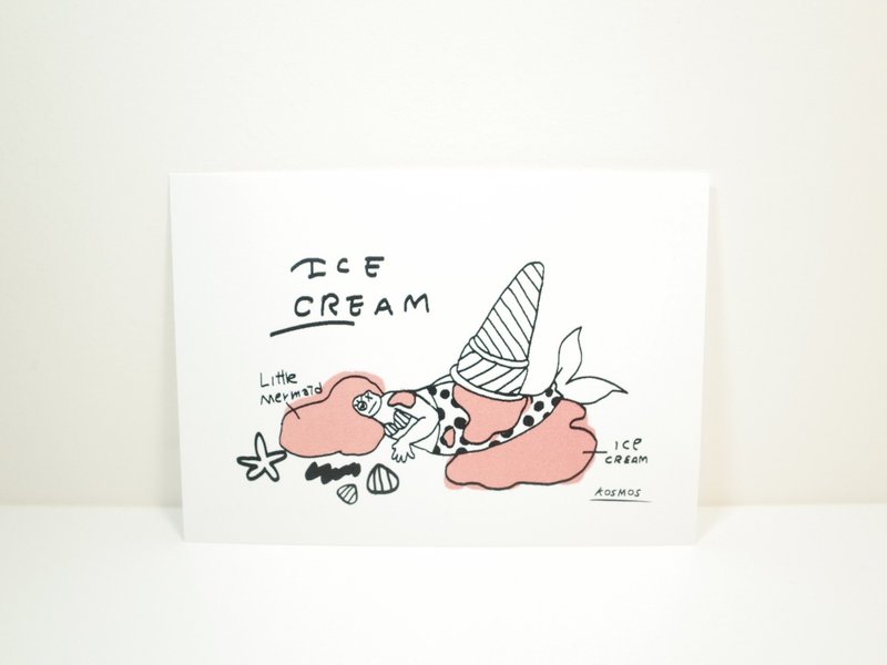 ICE CREAM Mermaid Postcard