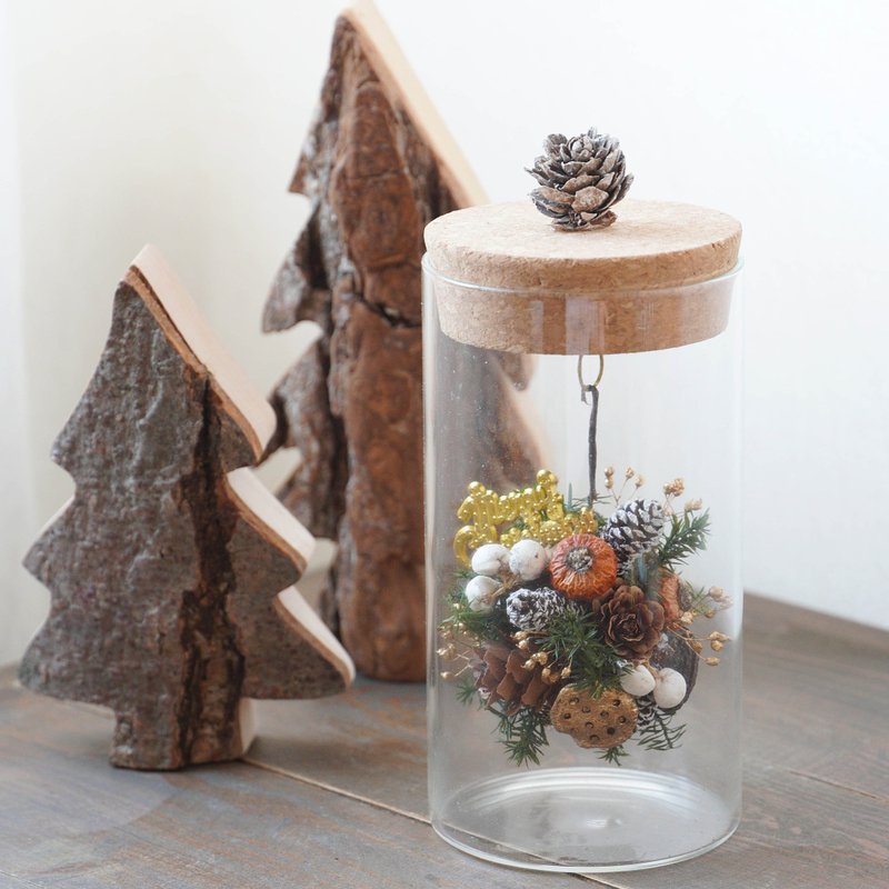 【聖誕材料包】Xmas星球玻璃座/ 附簡易說明書電子檔 - 花藝/盆栽/植栽 - 植物.花