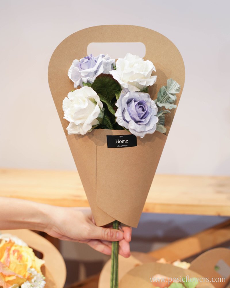 Blue Roses Paper Cone for Home Decoration