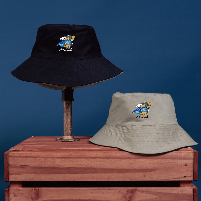 【浪生誌】設計款-經典雙色漁夫帽 - 帽子 - 棉.麻 黑色