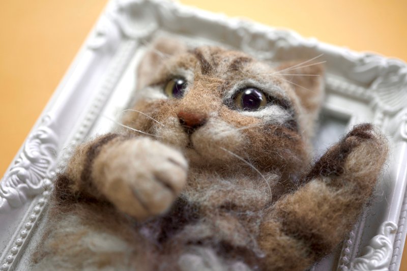 Custom-made products made to order realistic pet wool felt three-dimensional painting cats and dogs subscript area