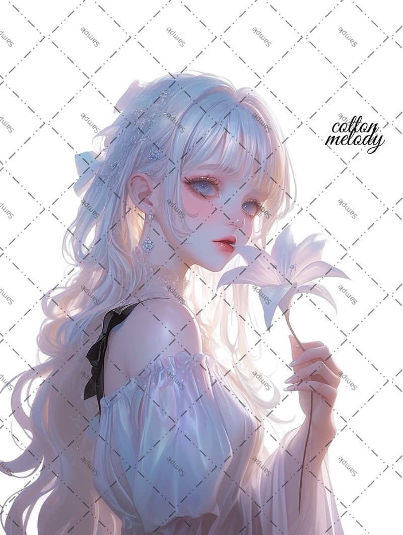 original sticker no.2025 人物ステッカー オリジナルステッカー オリジナル人物ステッカー 装飾ステッカー cotton melody - 貼紙 - 紙