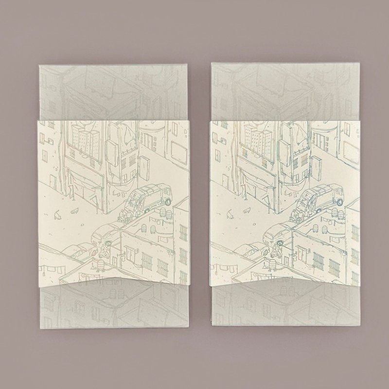 紅白日常-摺盒三色便籤筆記本 - 綠咖啡書腰 - 筆記本/手帳 - 紙 多色