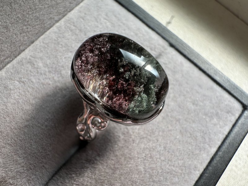 紅綠幽靈水晶 s 925 銀 - 戒指 - 水晶
