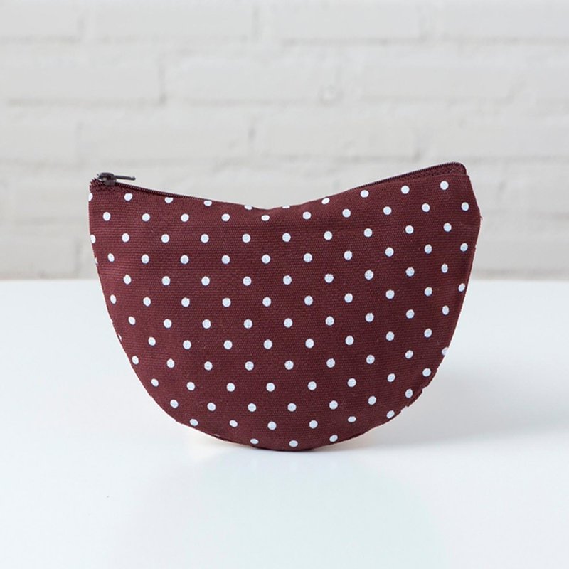 Curvy Pouch L - Dot Brown