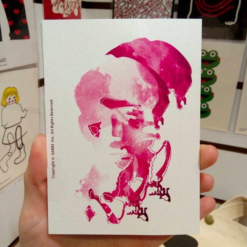 "Dream Lover" (Can make A3 size poster) Birthday Card Design Coloring Illustration Photo Album Card Universal Card Art Art Modern Lovers Love Special Interesting Weird Features Weird Cute Taiwan Yellow Fun Funny Eye-catching Tide Art Glitter Flas