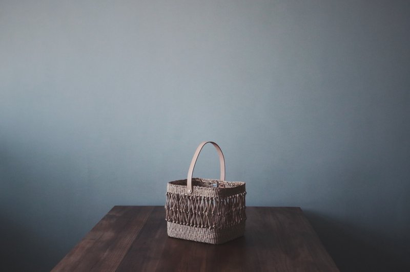 taiwanlin-square fishnet basket double-layer hand-woven