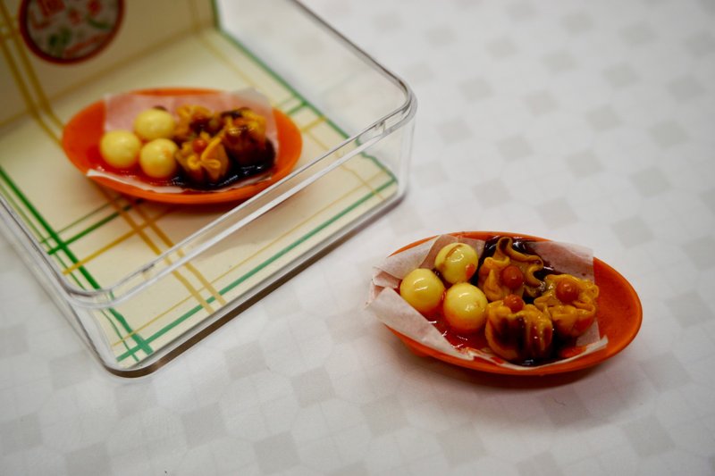 微縮 燒賣魚蛋 模型 - 鑰匙圈/鑰匙包 - 其他材質 多色