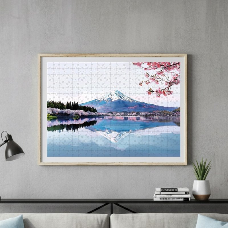 日本製手工拼圖・富士山・日本風景・送禮、擺設 - 壁貼/牆壁裝飾 - 紙