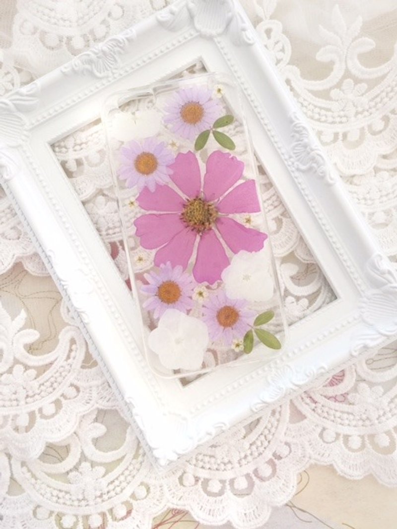 Pressed flower phone case - Pinky pink for iphone 5/5s/SE/6/6s/6 plus/6s plus/7/7plus/Samsung S4/S5/S6/S6Edge/S7/S7Edge/Note3/Note4/Note5
