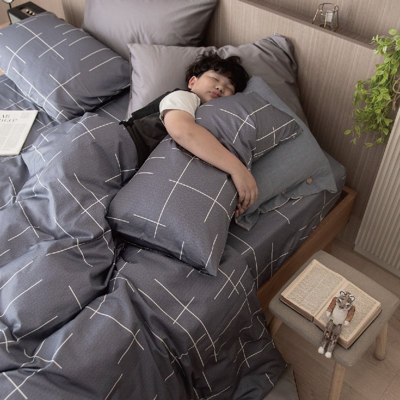 DR907魯爾灰 床包枕套/被套組 都會城市系列  台灣製 - 寢具/床包 - 棉.麻