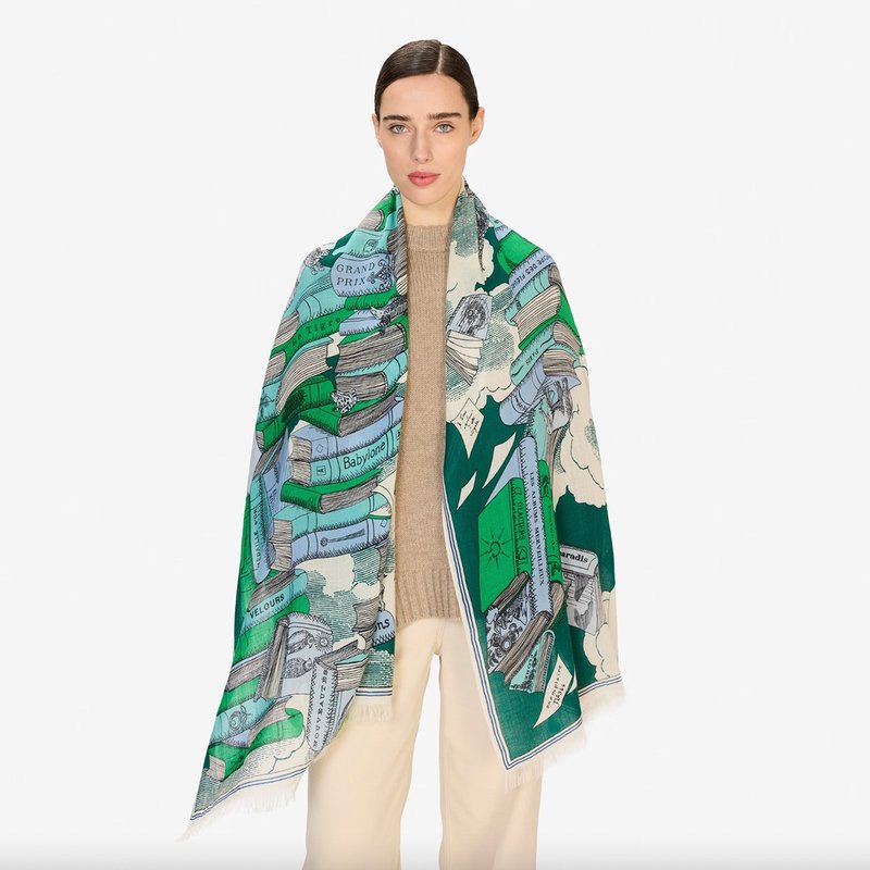 【INOUI EDITIONS】EDITIONS 羊毛圍巾70 - 翠綠 - 圍巾/披肩 - 羊毛 綠色