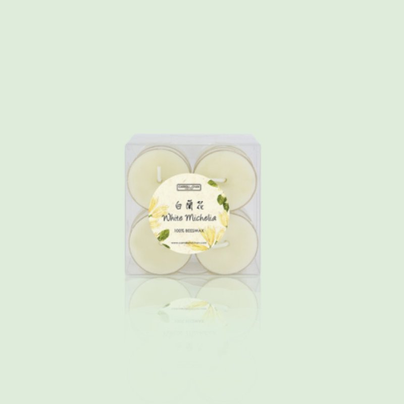 White Michelia 100% Beeswax Tealight Candles