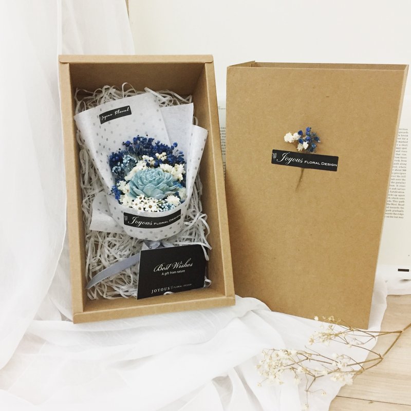 Custom Order / Blue Green Sun Rose Dry Handmade Bouquet