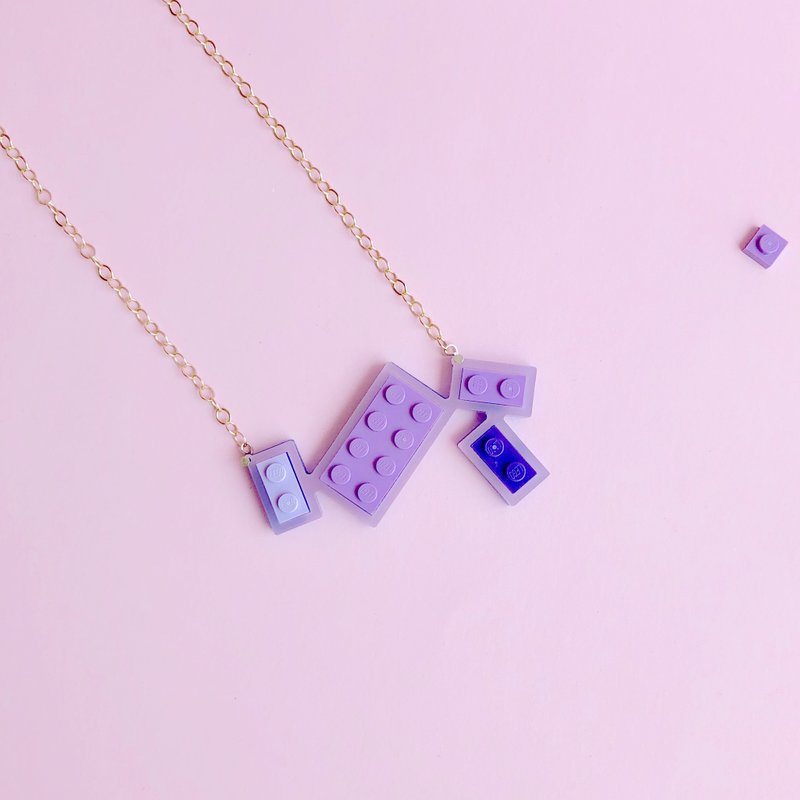 Girl Ice Cream Purple LEGO Necklace
