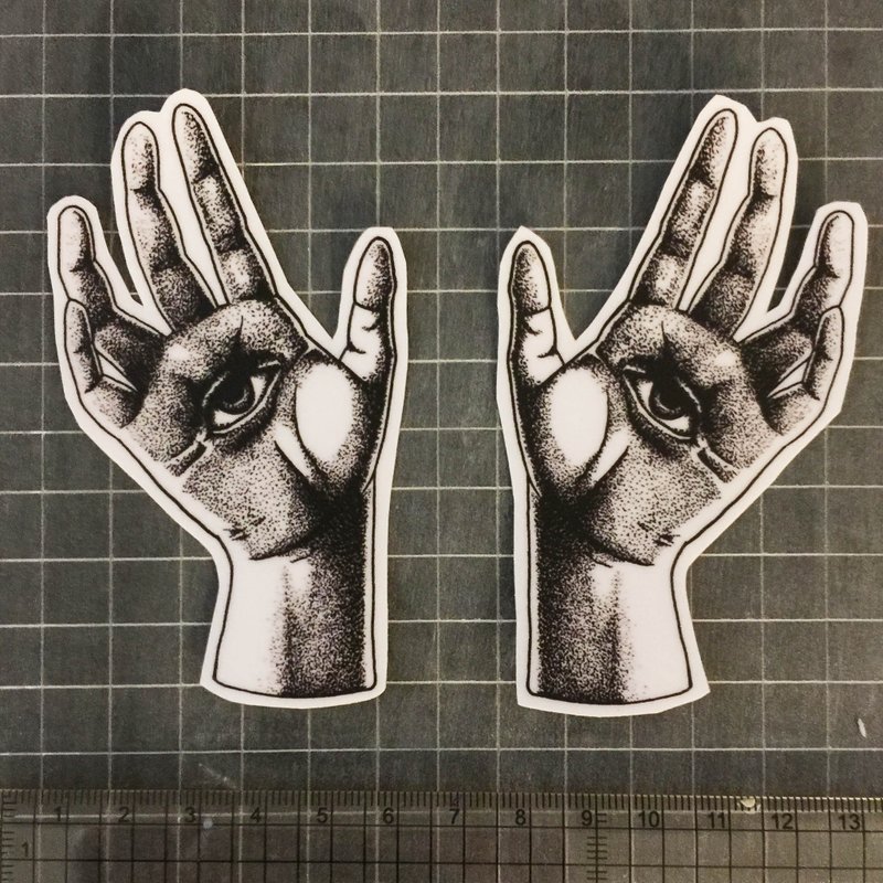 Palm eye sticker
