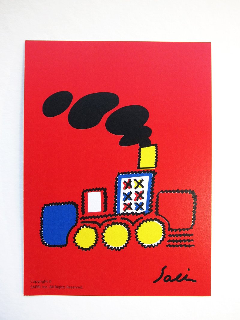 "Scared hairy train" postcards birthday card design colored illustration Illustrated card Universal Card Art Valentine love modern art particularly interesting characteristics strange weird cute yellow Taiwan's fun eye-catching sequins flash