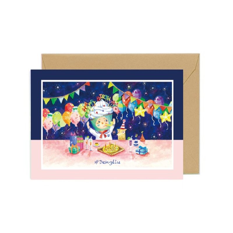 Dengliu 萬用賀卡 生日 卡片 Cup cake Happy birthday