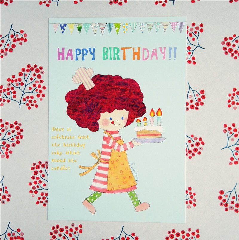 Postcard birthday card personally blessing (light blue)