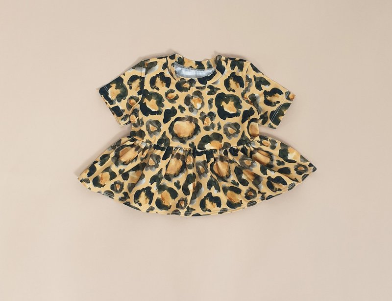 Leopard baby girl top, baby girl clothes, baby girl blouse, baby girl top. - 男/女童裝 - 棉.麻 多色