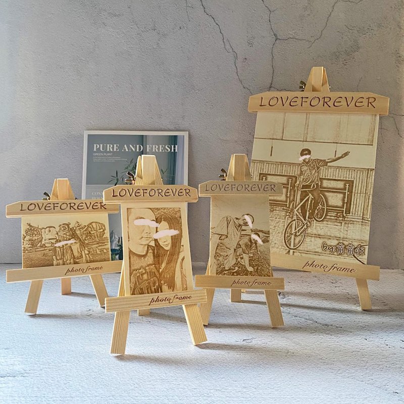 Handmade custom / custom wood frame woodcut painting wooden photo frame exchange gift Valentine's Day gift
